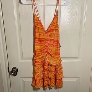 Wild Fable Orange and Yellow Striped Dress